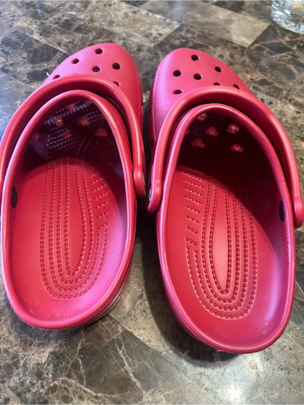 CROCS Classic Platform Clogs in Bright Red